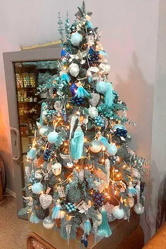 Штучна пухнаста ялинка Преміум (висота 3.50 м) лита (Блакитна) - фото 7