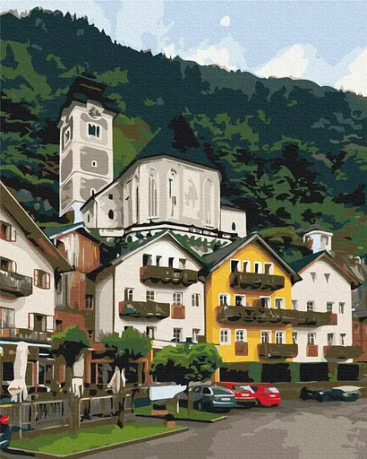 Картина за номерами на підрамнику Brushme Гірське містечко