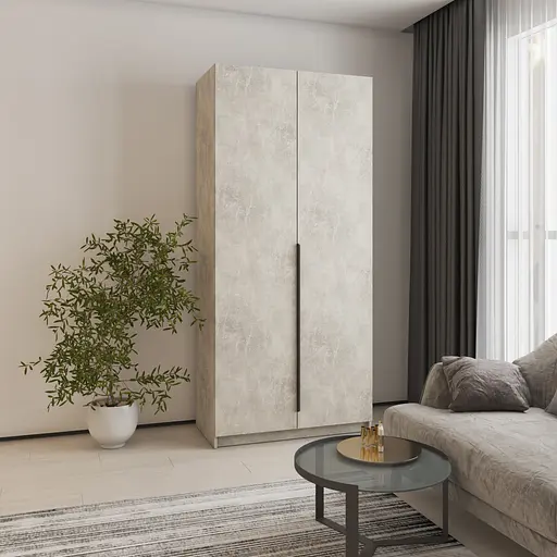 Шафа 2-дверна MebelStar Оскар ДСП BG, стандарт 100x52x220 см Бетон (MBS-4481)