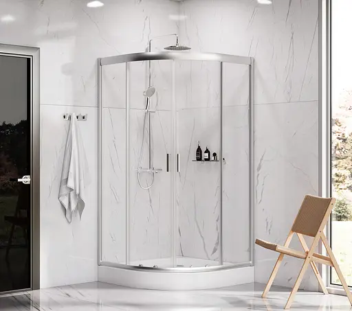 Душевая кабина Am.Pm Gem 100x100 см без поддона хром матовый W90UG-401 -100MT, Универсальная, прозрачная, хром матовый - фото 3