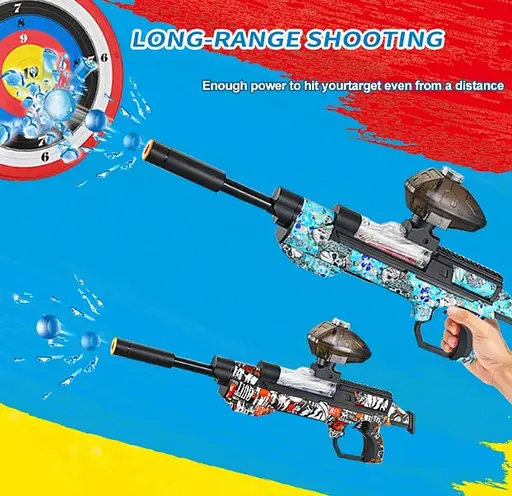 Бластер shoot Splatter Gel Ball 5000 шт. с гель шариками орбиз blue - фото 3