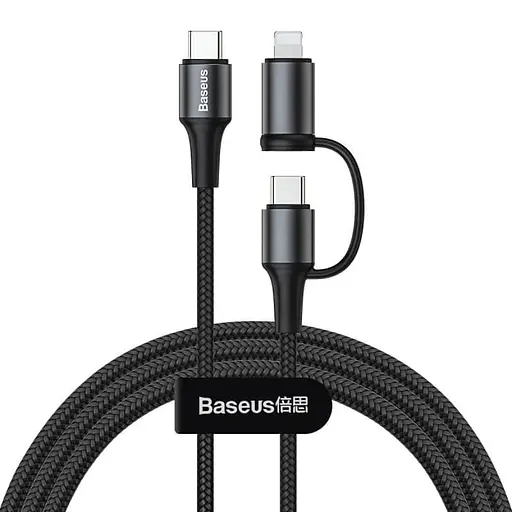 Кабель Baseus Combo twins 2in1 cable Type-C to Type-C/Lightning 1 м (CATLYW-01)
