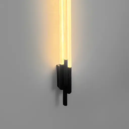 Чорний трубчастий стіновий LED світильник у корпусі 90 см Line F Арт. WJ351/900 BK - фото 6