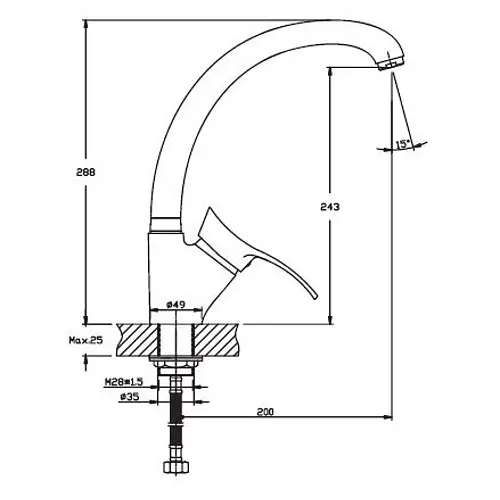 Смеситель для кухни Haiba GERMES 777 (HB0144) - фото 2