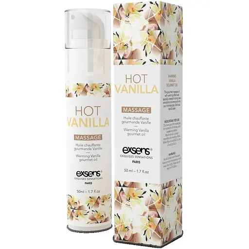 Массажное масло Exsens Hot Vanilla 50 мл разогревает, без сахара, без парабенов, съедобное