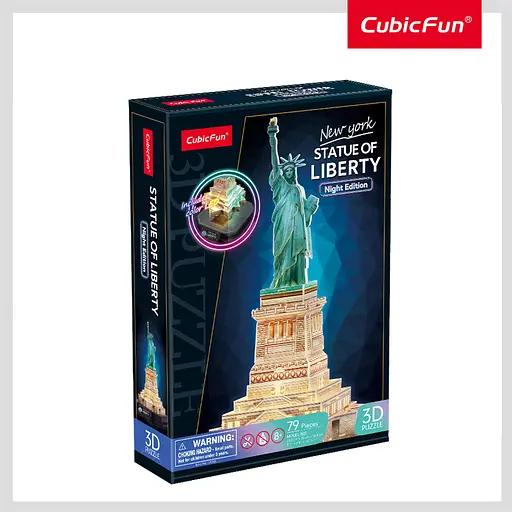 Тривимірна головоломка-конструктор Cubic Fun з LED підсвіткою Статуя Свободи (L536h) - фото 5
