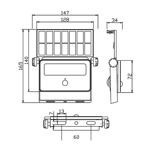 Прожектор світлодіодний Horoz Electric на сонячній батареї Spider-16, 16W - фото 2