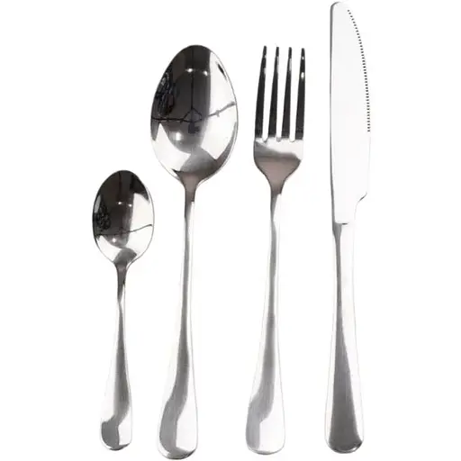 Набор столовых приборов из нержавеющей стали на 6 персон 24 штуки Хром - фото 1