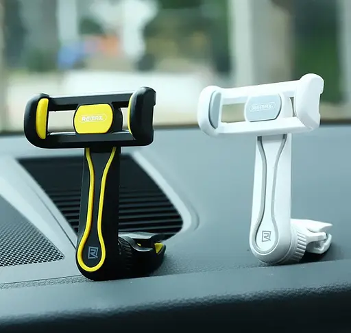 Автодержатель Remax RM-C24 черно-желтый в решетку воздуховода - фото 6