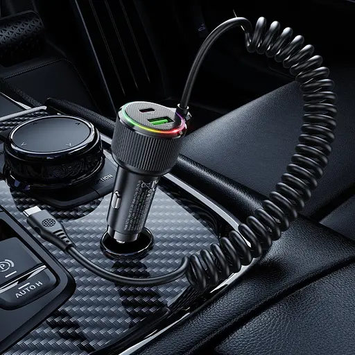 Автомобильное зарядное устройство для Hoco NZ17A USB/2 Type-C PD 50W с кабелем Type-C черный - фото 2