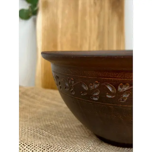 Макітра 2.5 літра керамічна (глиняна) різьблений декор - фото 5