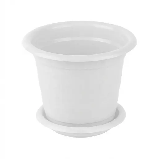 Цветочный горшок с подставкой круглый диаметр 14 см 0.7 л 2 шт. - фото 2