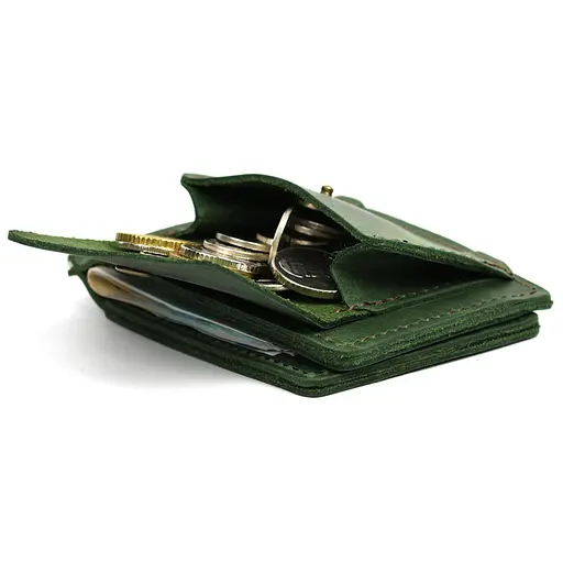 Зажим с монеткой кожаный зеленый Tarwa 11.5х8х1 см acs0032186 - фото 8