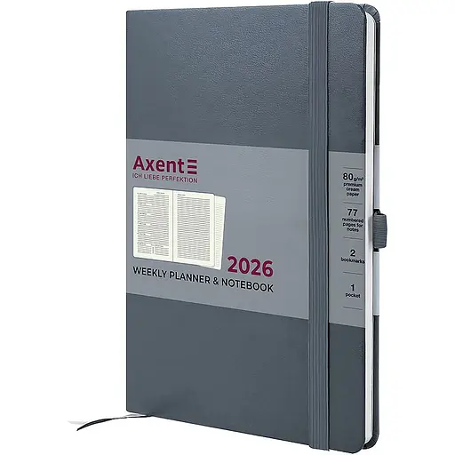 Еженедельник Axent 2026 Prime Strong 145 x 210 мм серый (8507-26-62-A)