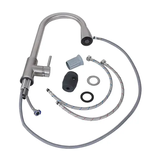 Смеситель для кухни с выдвижным изливом Platinum KT 8203 (8614) нержавеющая сталь - фото 2