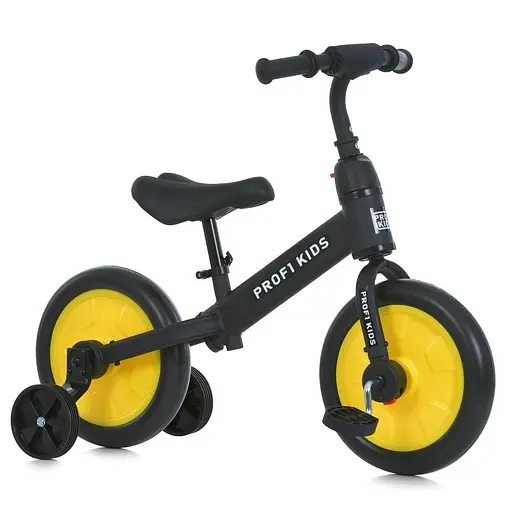 Дитячий біговел-велосипед MBB 1012-4 Profi Kids 12" EVA-колеса ексцентрик чорно-жовтий - фото 2