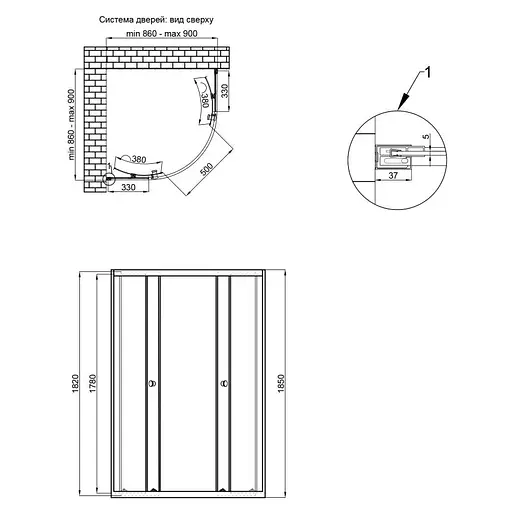 Душевая кабина Qtap Presto CRM1099AP5 стекло Pear 5 мм, без поддона - фото 10