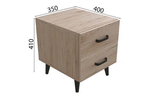 Тумба Віва 2 на конусних ніжках Ferrum-decor 41x35x40 Чорний метал ДСП Дуб Сан-Марино 16 мм (FRD-106814) - фото 4