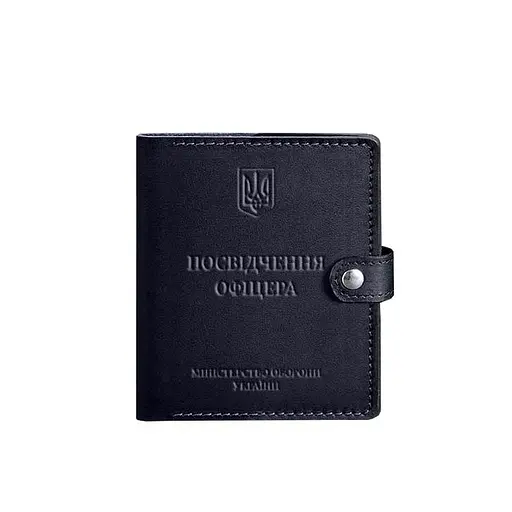 Кожаная обложка-портмоне для удостоверения офицера 11.0 темно-синяя - фото 7