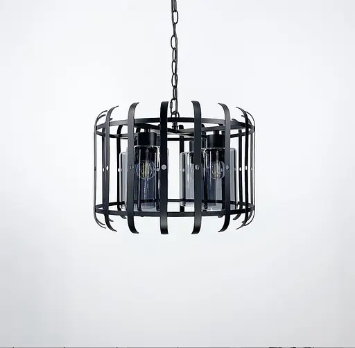 Підвісний світильник у стилі лофт на 4 лампочки Line.F Колір плафона Графітовий - фото 4