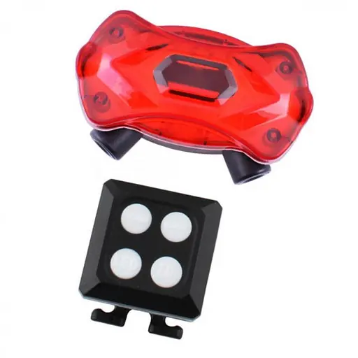 Велосипедная задняя фара (габарит) KXK-03 Stop (red+blue) повороты + лазер + пульт + microUSB - фото 4