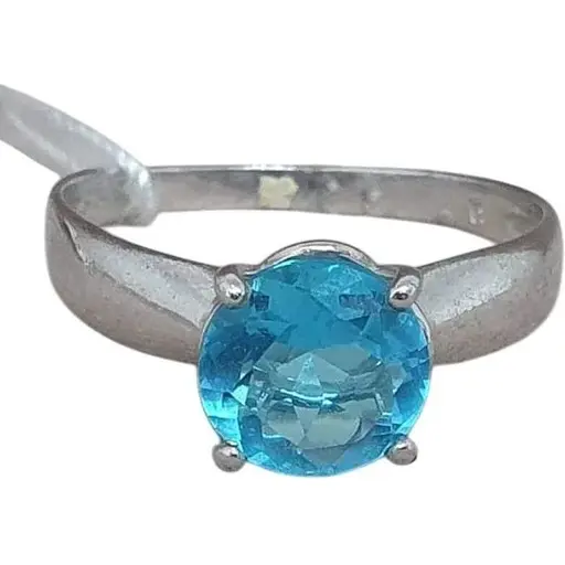 Срібне кільце Агні Безтурботність з блакитним кварцом. 1298/1р-QSWB 18,5