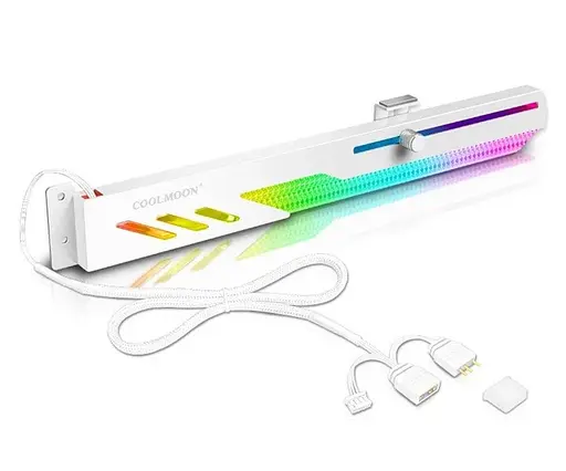 Підставка для відеокарти Coolmoon GT8 ARGB White (GT8-White) U1 - фото 1