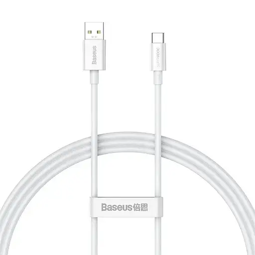 Кабель Baseus Superior Series (SUPERVOOC) USB to Type-C 65W 1 м белый (CAYS000902) - фото 1