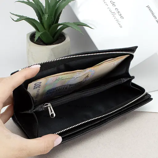 Портмоне мужское кожаное De Esse LC89259-H1 вертикальное черное - фото 6