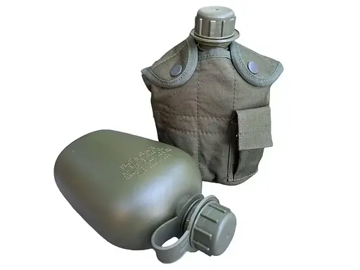 Похідна фляга 1л + чохол + котелок (Оливковий)