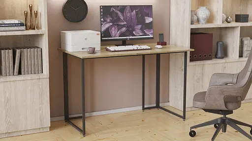 Компьютерный стол Ferrum-decor Ханна 75x140x70 черный ДСП Дуб Сонома Труфель 16мм (FRD-103523) - фото 6