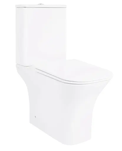 Напольный унитаз Qtap Presto Quadro Rimless с сиденьем Slim Duroplast/ Soft-close/ Quick Release QT24221215AW - фото 1