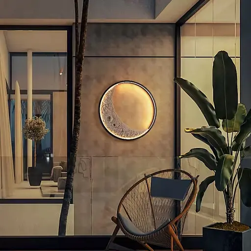 Настенно-потолочный светильник с имитацией полумесяца на 3 режима Ø 42 см Line F Арт. W138-420 BK - фото 2