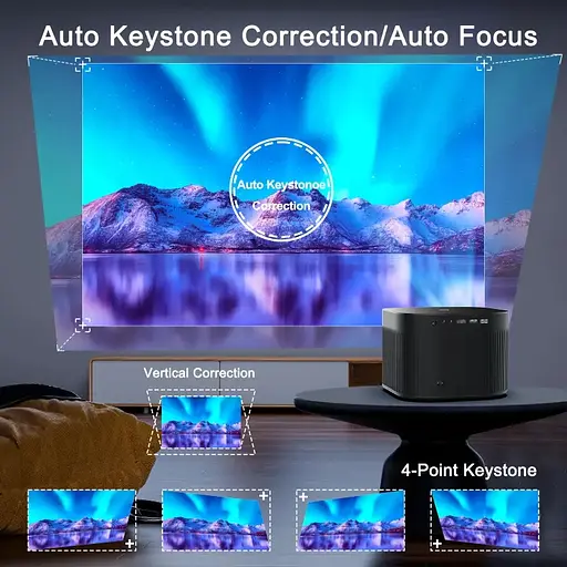 Проєктор H96 max B12 LED LCD FullHD 330AL 16:9 H700 2G/16G Android 11.0 HDMI Wi-Fi BT чорний - фото 4