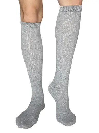 Гольфи в рубчик світло сірі меланж 213089 - фото 1