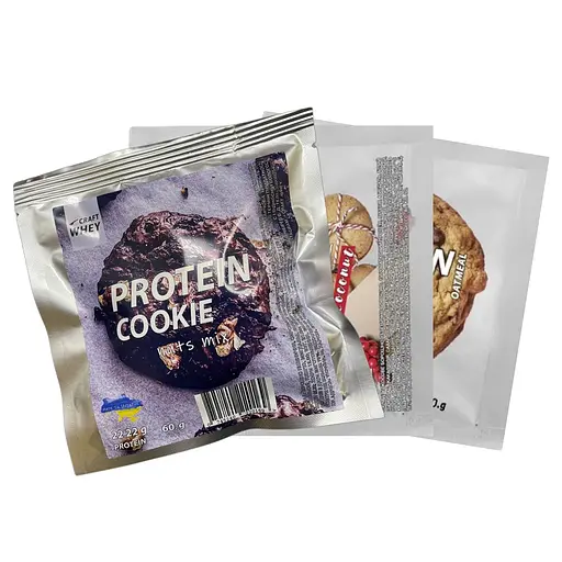 Набір печива протеїнового Craft Whey: Nuts Mix + Oatmeal + Coconut 180 г (3 шт.  х  60 г)