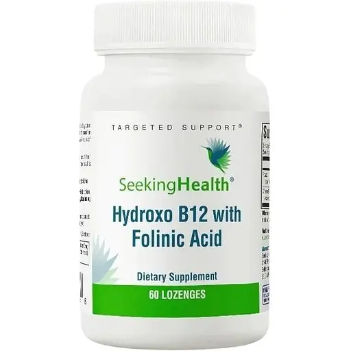 Витамин B9, B12 Seeking Health Hydroxo B12 With Folinic Acid, 60 пастилок для поддержки нервной системы