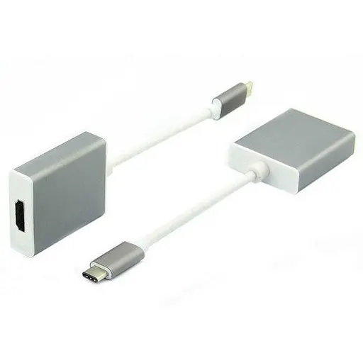 Перехідник USB 3.1 Type-C HDMI F сріблястий