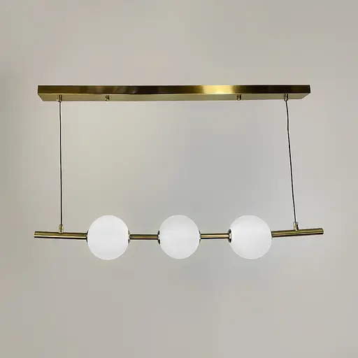 Удлиненная латунная люстра с 3-мя акриловыми шариками | Ст. 910A/3 AB | Line F - фото 2