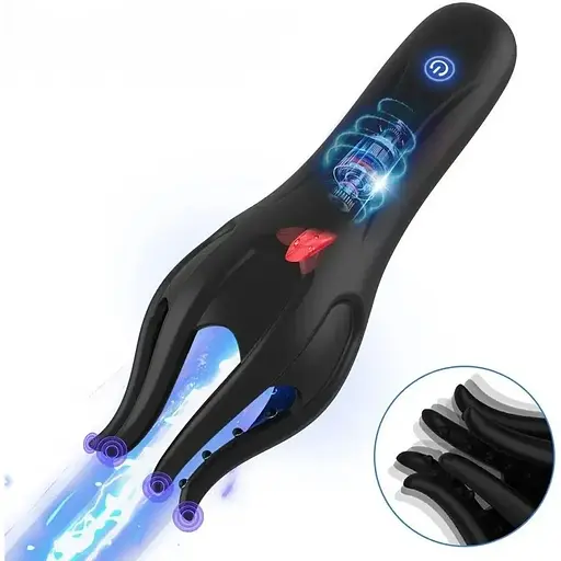 Интимный тренажер для головки члена для пениса Мужской мастурбатор 10 скоростей Вибратор для головки члена - фото 2