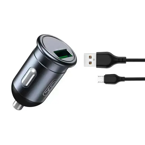 Автомобільний зарядний пристрій XO CC46 QC3.0 18W car charger with Micro cable Сірий - фото 1