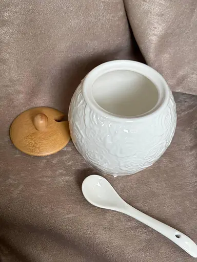 Цукорниця з кришкою та ложкою Lefard 944-002 фарфорова Білий - фото 3