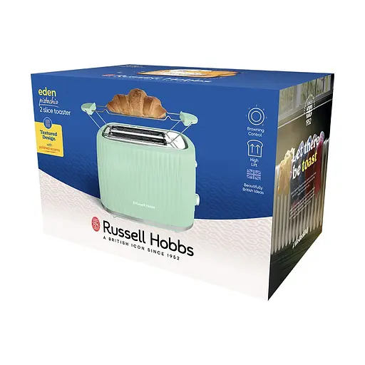 Тостер Russell Hobbs Eden 800 Вт пластик подогрев размораживание фисташковый - фото 6
