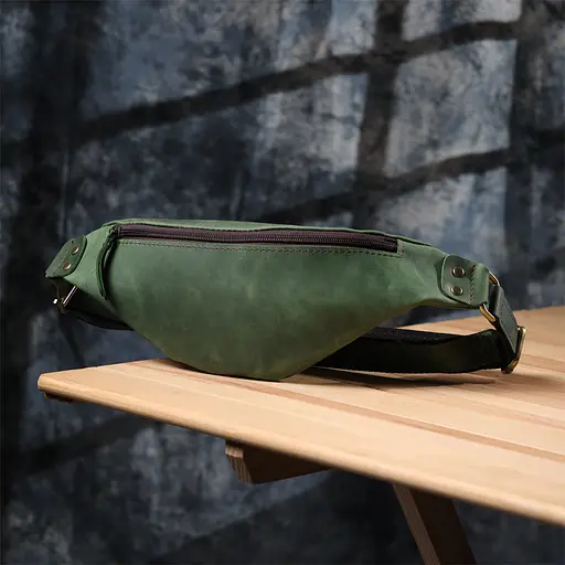 Містка бананка для чоловіків з натуральної вінтажної шкіри SHVIGEL 29х11х4,5 см sum0027467 - фото 8