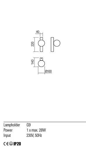 Бра Redo GOJI AP 1X28W G9 GOLD (5.1.1) 01-2372 - фото 3