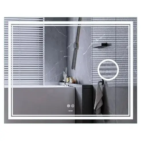 Дзеркало Mixxus Premium QUADRO MR20-100x80 (LED Touch, Anti-fog, лінза) (MP6623) - фото 1