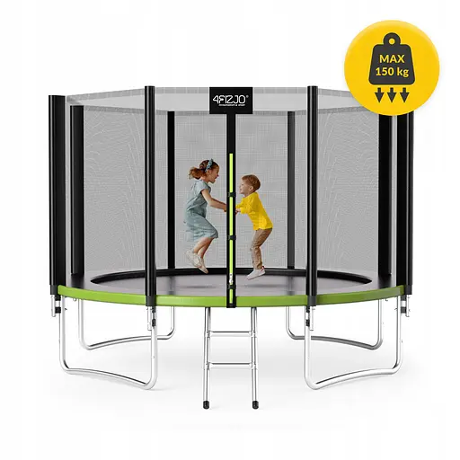 Батут с наружной сеткой 4FIZJO Classic 12FT 374 см Black/Green (P-5907739312914) - фото 4