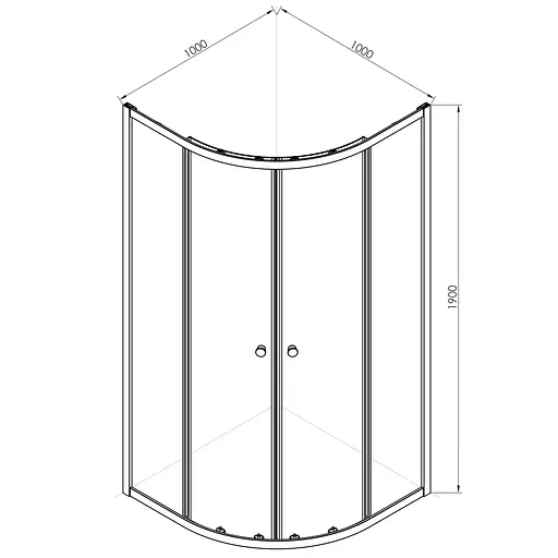 Душевая кабина угловая RJ 100x100 раздвижная прозрачное стекло 6 мм с ПВХ-подиумом и полочкой хром K1900T-1008, прозрачный, хром - фото 2