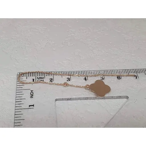 Золоті сережки-протягання Favoritum Конюшина. 210433_А - фото 5