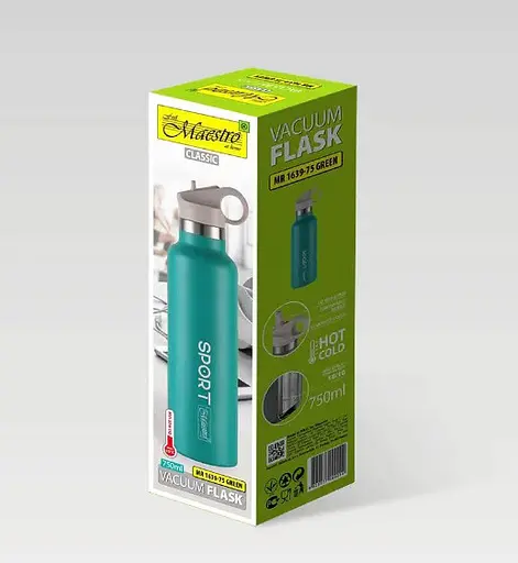 Термокухоль з нержавіючої сталі Maestro MR-1639-75 термос термопляшка Маестро 0.75 л Зелений - фото 3